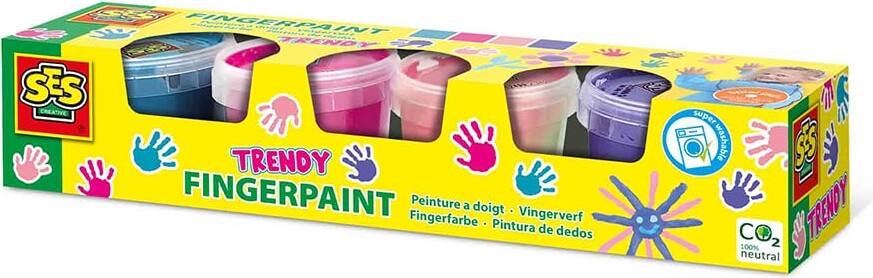 Ses Creative - Fingermaling Sæt - Trendy - 4 Farver