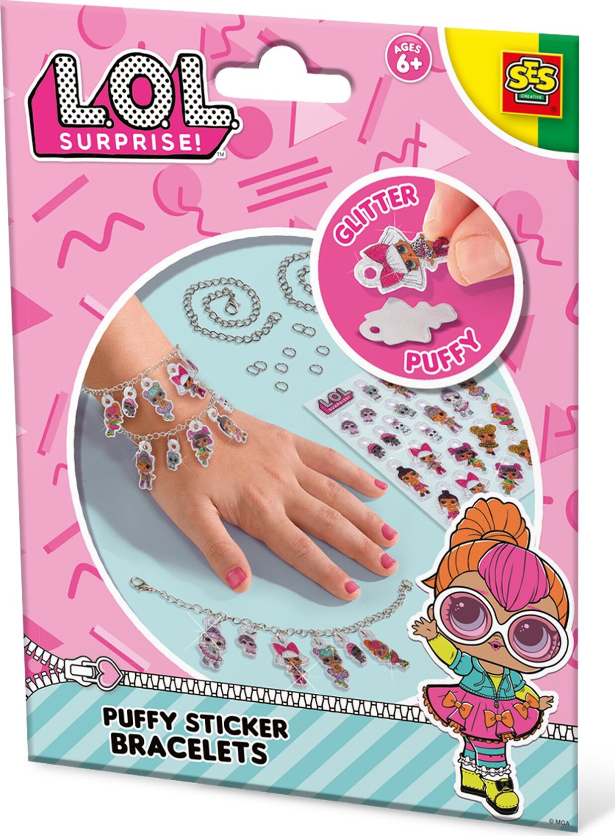 Ses Creative - Lav Dine Egne Armbånd - L.o.l. Med Puffy Stickers