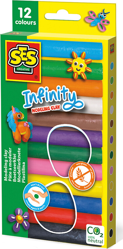 SES Creative infinity Modeling Clay - 12 Pack (180Gr)