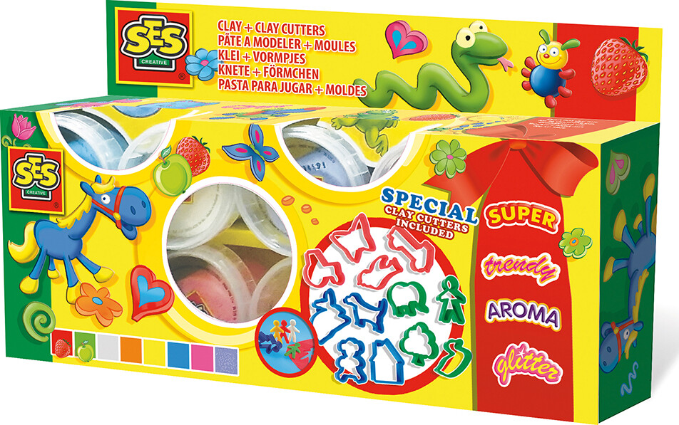 Ses Creative - Modellervoks - 8 Farver Med Confetti Og Glimmer