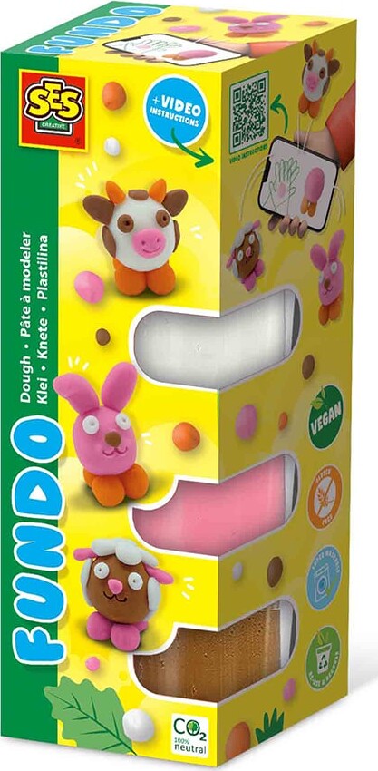 Ses Creative - Modellervoks - Fundo Bondegårdsdyr 3x90gr 1x40gr