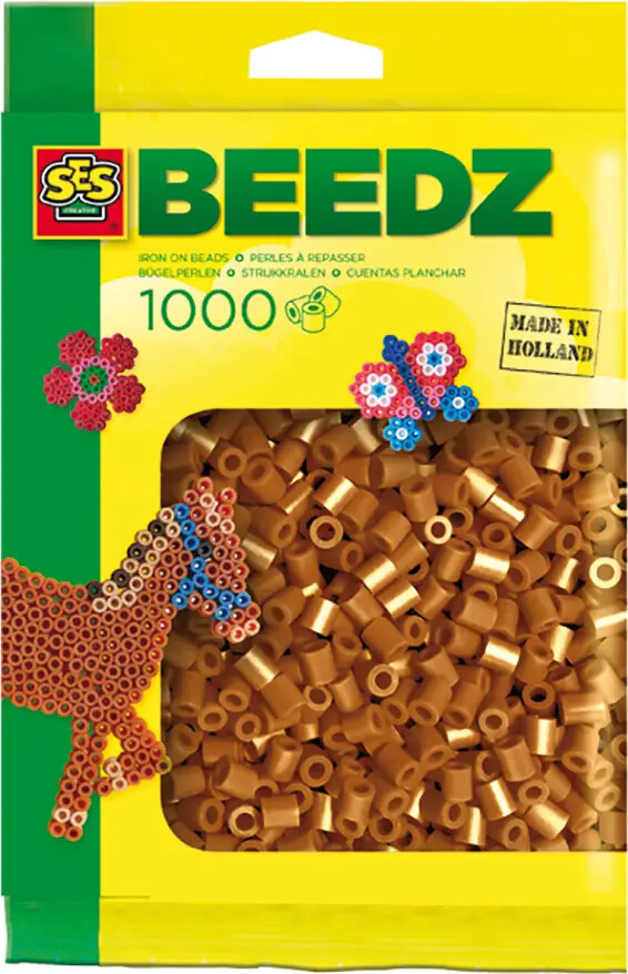 Perler Til Perleplader - 1.000 Stk. - Brun - Ses Creative - Beedz