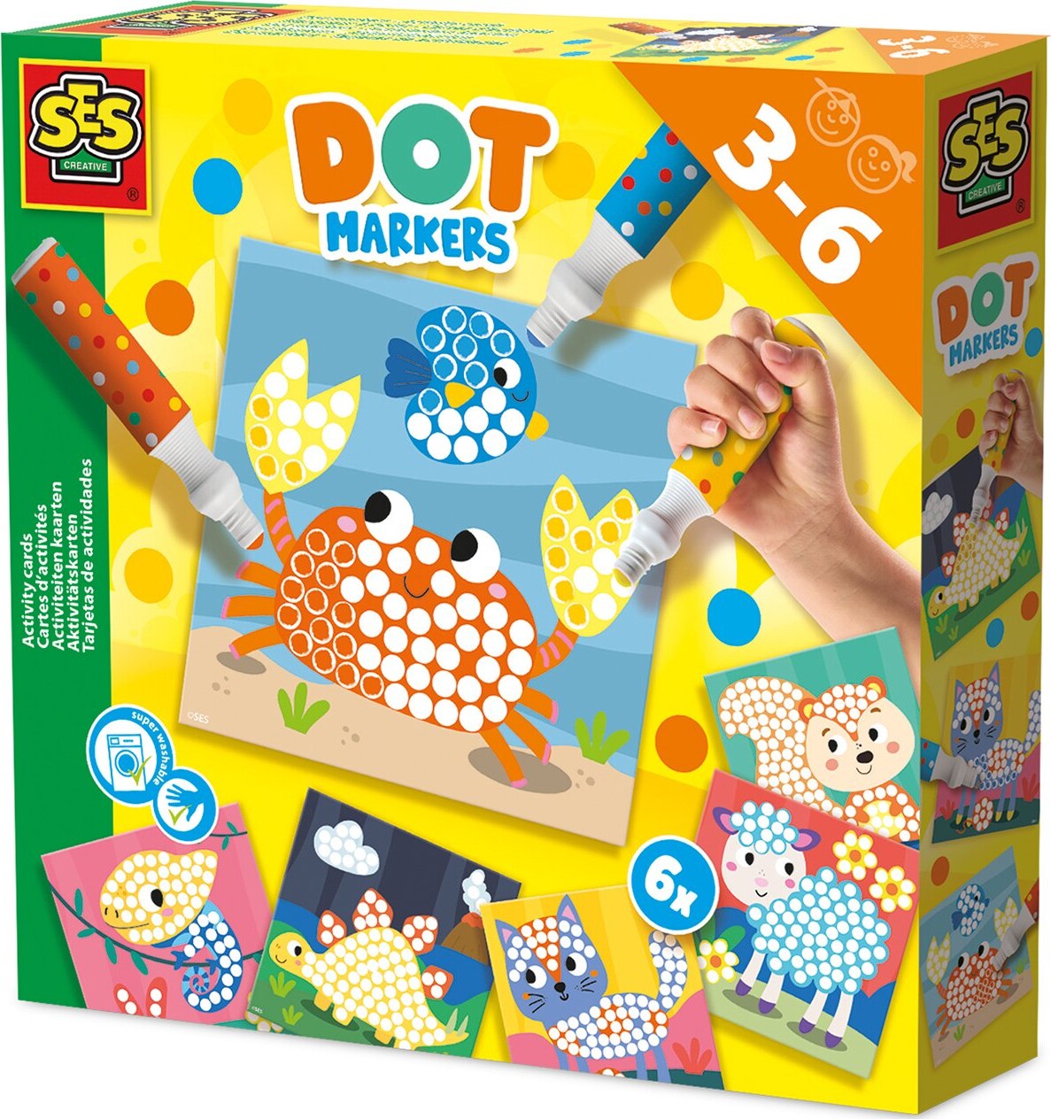 SES Creative Priktuscher - 3 Farver XXL - Aktivitetskort