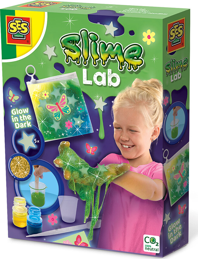 Ses Creative - Slime Lab - Glow In The Dark Slim Sæt
