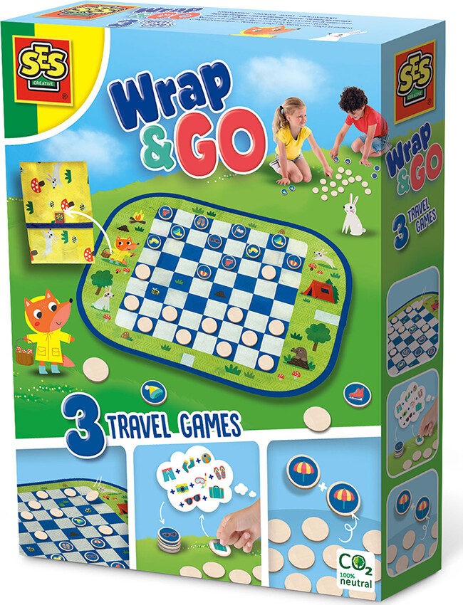 SES Creative - Spil - Dam og huskespil i rejsetaske - Spil - Legekammeraten.dk