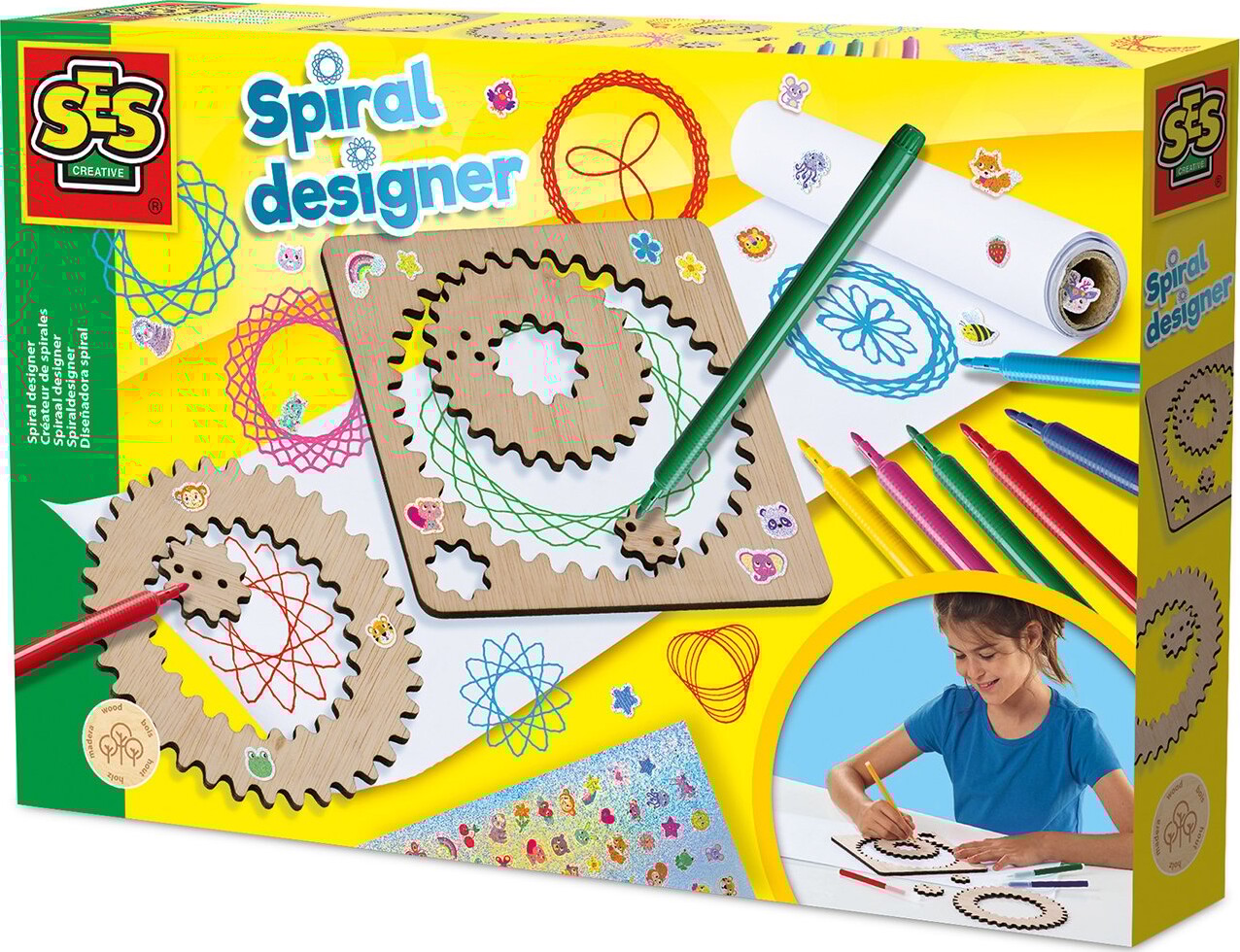 SES Creative Spiraldesignersæt - træhjul - (S14788)