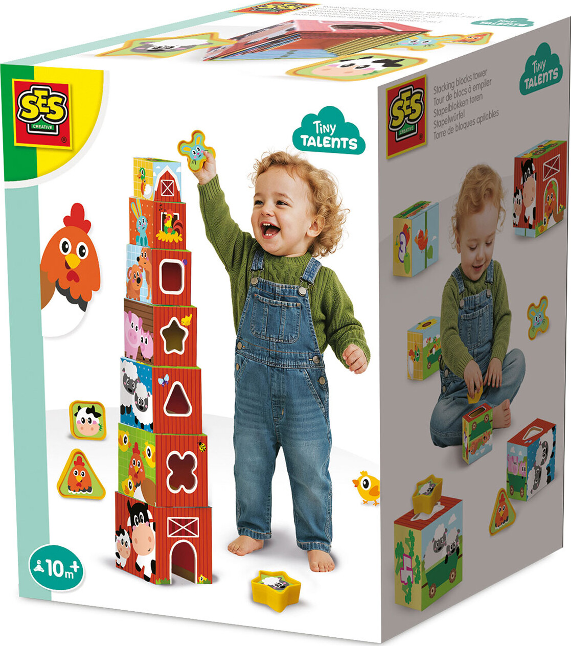 Ses Creative - Stableklodser Og Puttekasse 2i1 - Bondegårdsdyr