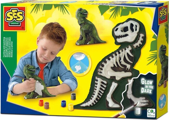 Ses Creative - Støb & Mal - T-rex Med Skelet