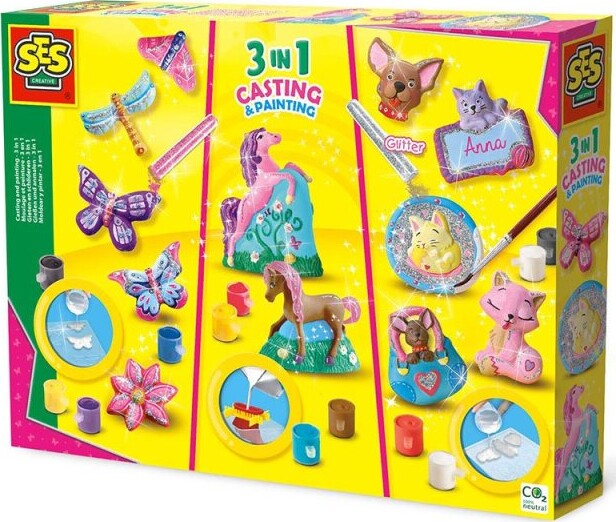 Kreasesæt til støbning og maling 3 i 1 - SES Creative