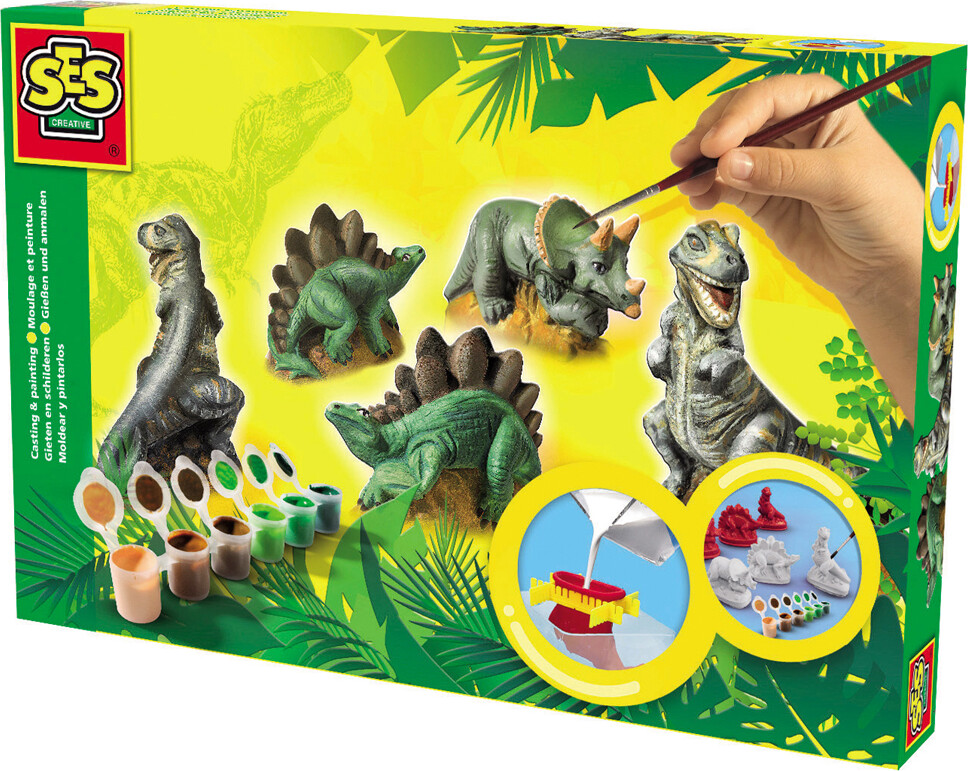 SES Creative Children''s Dinosaurs Casting and Painting Set, Sæt til støbning/maling til børn, 5 År, Flerfarvet