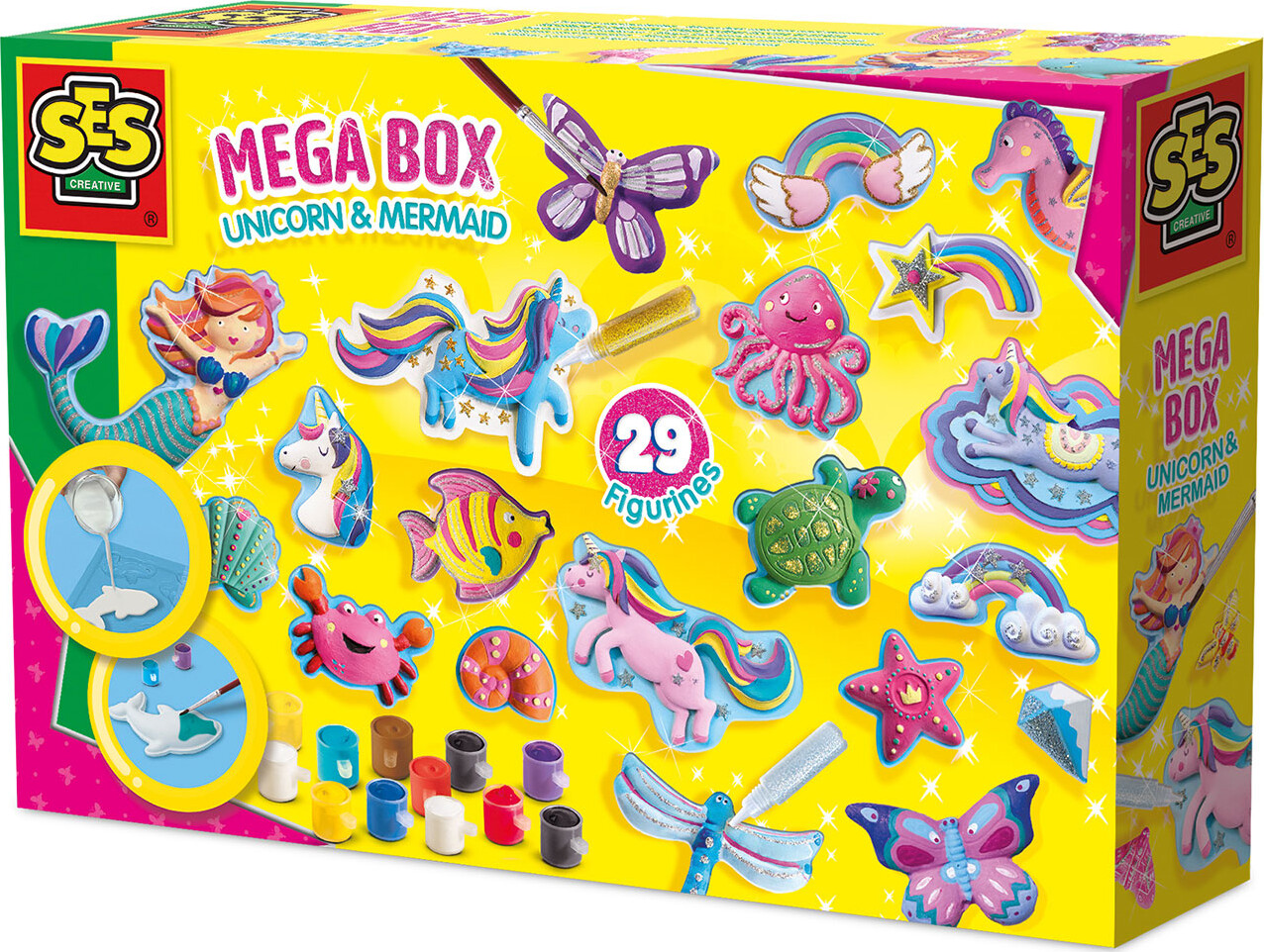 Ses Creative - Støb Og Mal - Megasæt - Enhjørning Og Havfrue