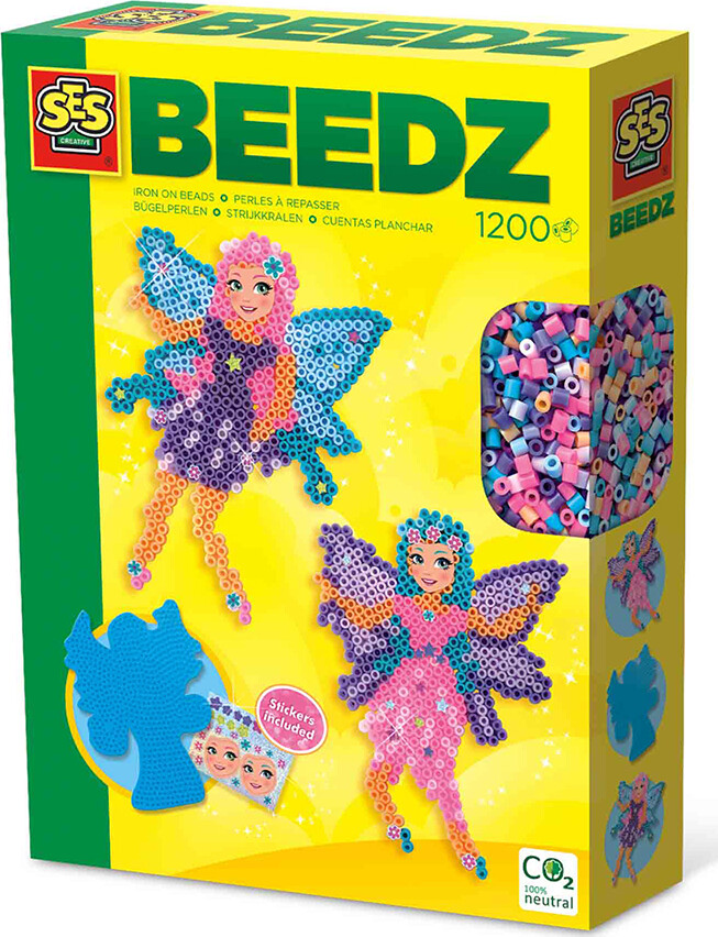 Perler Og Perleplade Sæt - Feer - Ses Creative - Beedz