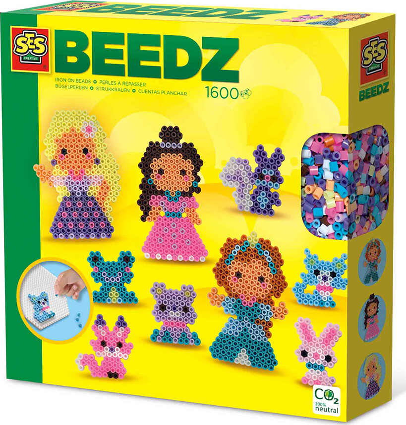 Perler Og Perleplade Sæt - Prinsesser Og Kæledyr - Ses Creative - Beedz