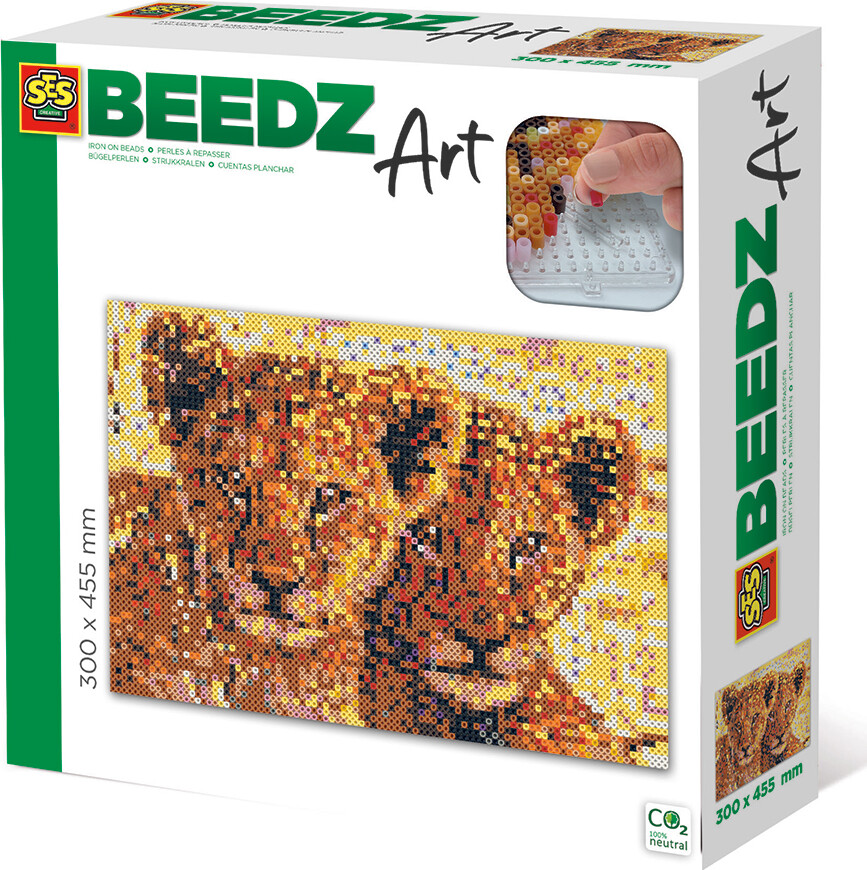 Perler Og Perleplader Sæt - Løveunger - Ses Creative - Beedz Art