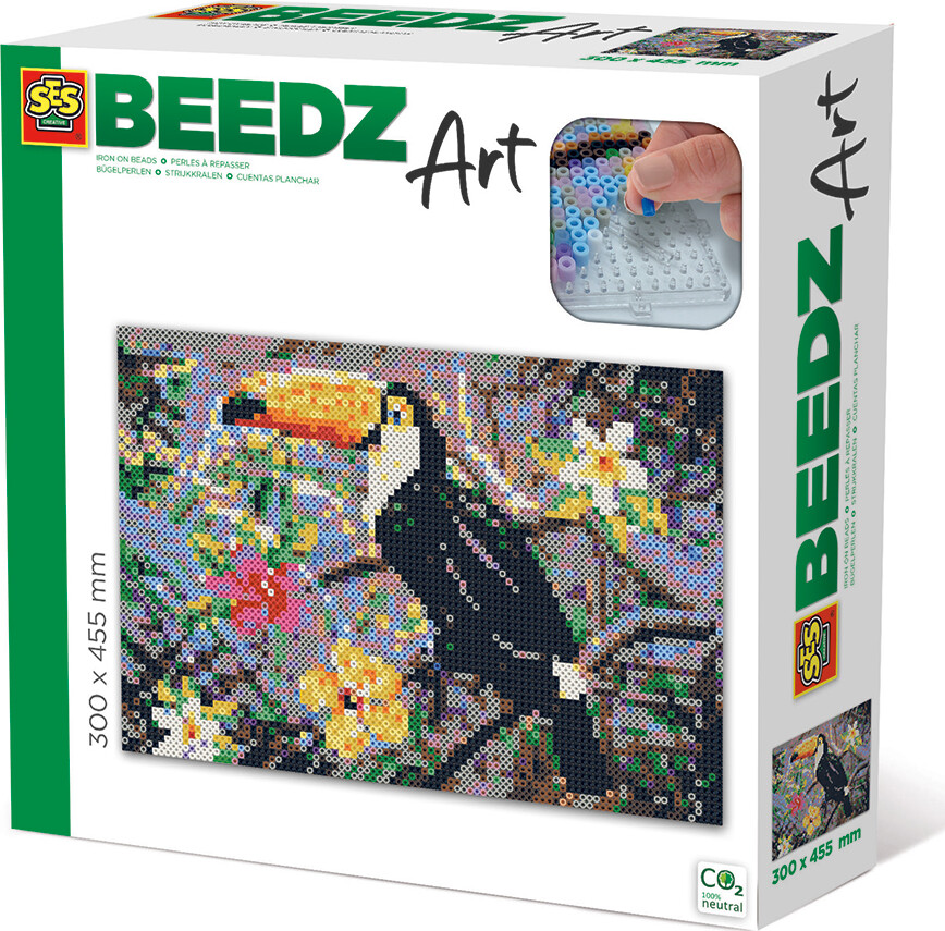 Perler Og Perleplader Sæt - Tukan - Ses Creative - Beedz Art