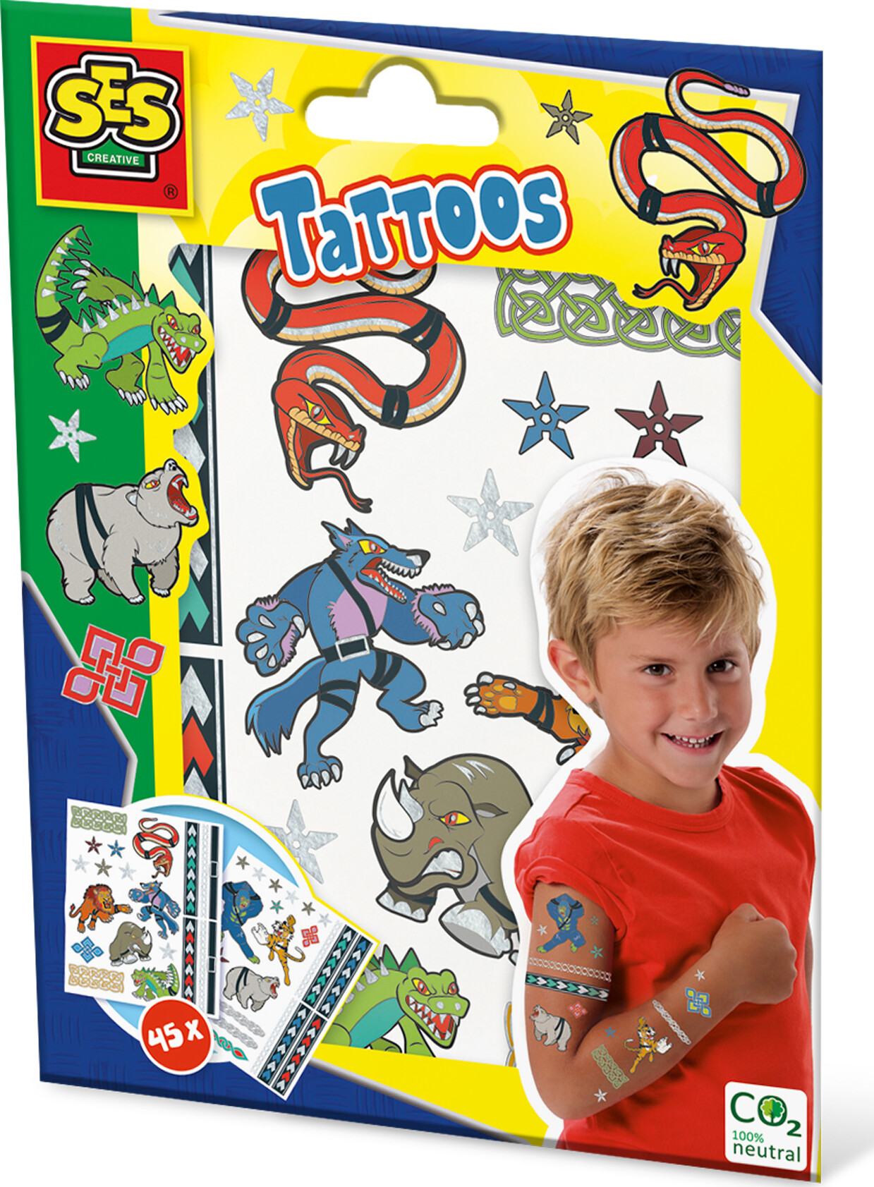 SES Creative SES Animal Warrior-tatoveringer til børn 14287 42872
