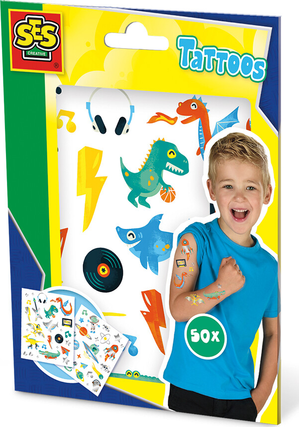 SES Creative Tatoveringer - Dinosaurer og Rumvæsner