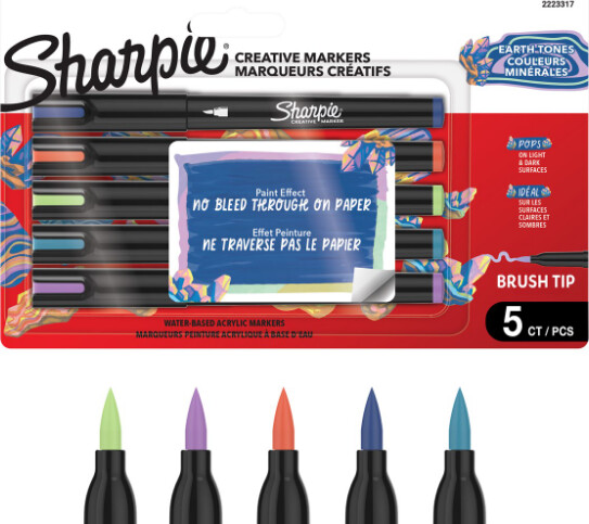Sharpie - Creative Akryl 5-blister - Earth Tones - Penselspids