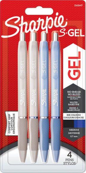 Sharpie - S-gel Pens Medium Point - Frost Blue & White Pearl Barrels (2162647)