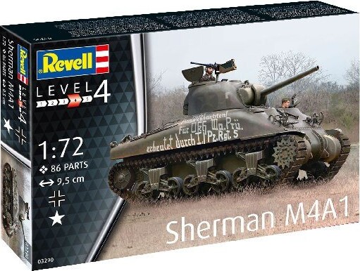 Revell - Sherman M4a1 Tank Byggesæt - 1:72 - Level 4 - 03290