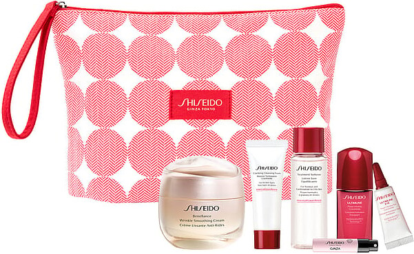 Se Shiseido - Benefiance Wrinkle Smoothing Cream Pounch - Gavesæt hos Gucca.dk