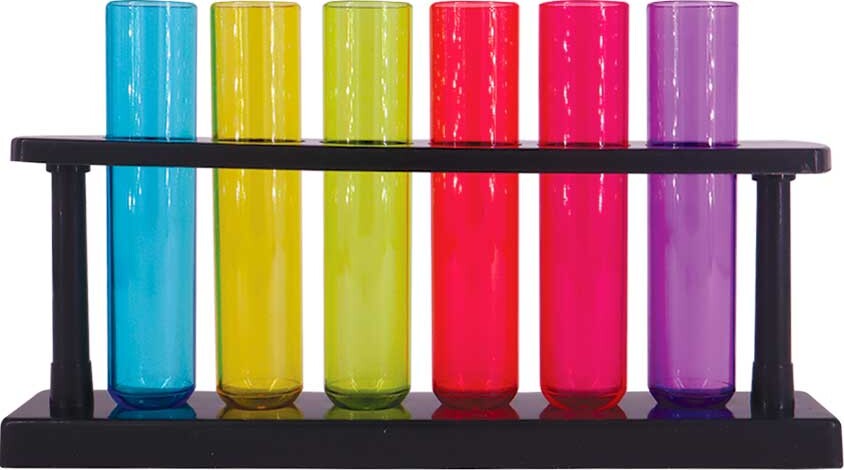 Shots Rør / Test Tubes - 6 Farver Med Holder - Scanseason