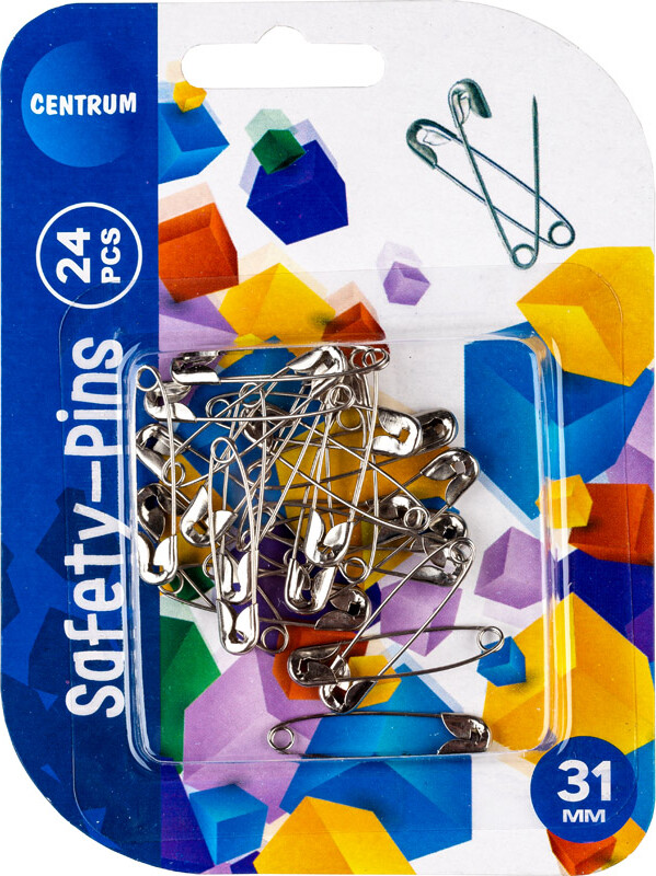 Sikkerhedsnål Kort Med Med 24 Stk 31 Mm - Centrum