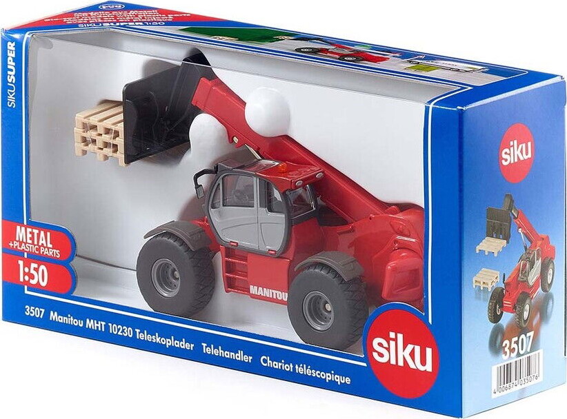 Siku Teleskoplæsser - 1:50 - Manitou Mht 10230 Telehandler - Rød