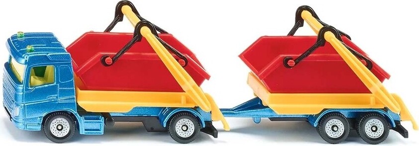 Siku - Lastbil Med åben Container + Trailer