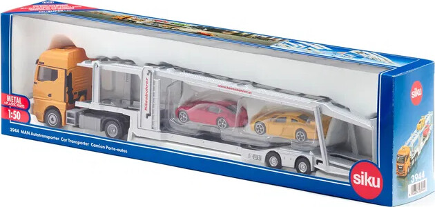 Siku MAN car transporter, Car transporter model, Formonterede, 1:50, Ethvert køn, Metal, Plast, 4 stk