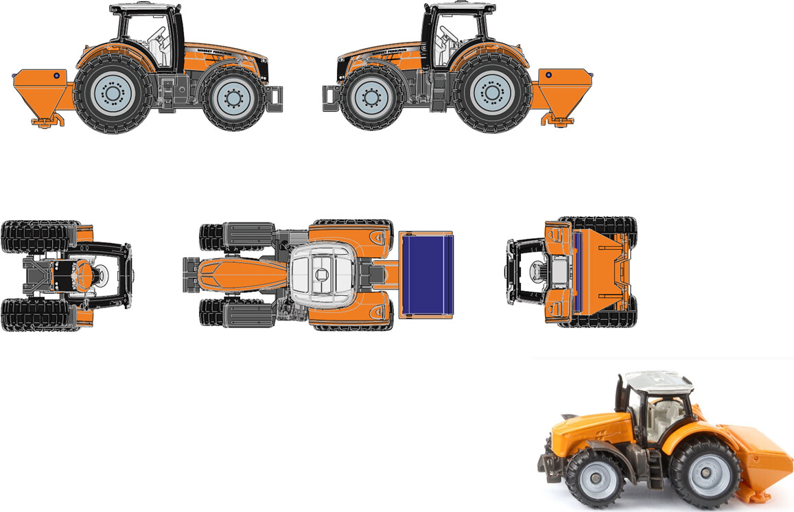 Siku - Massey Ferguson Med Saltspreder