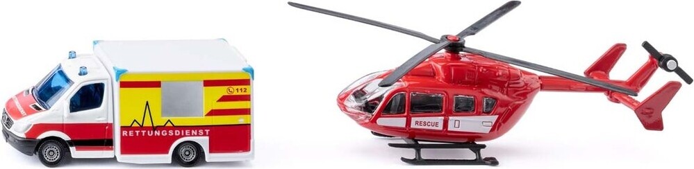 Siku - Mercedes-benz Redningsvogn & Helikopter
