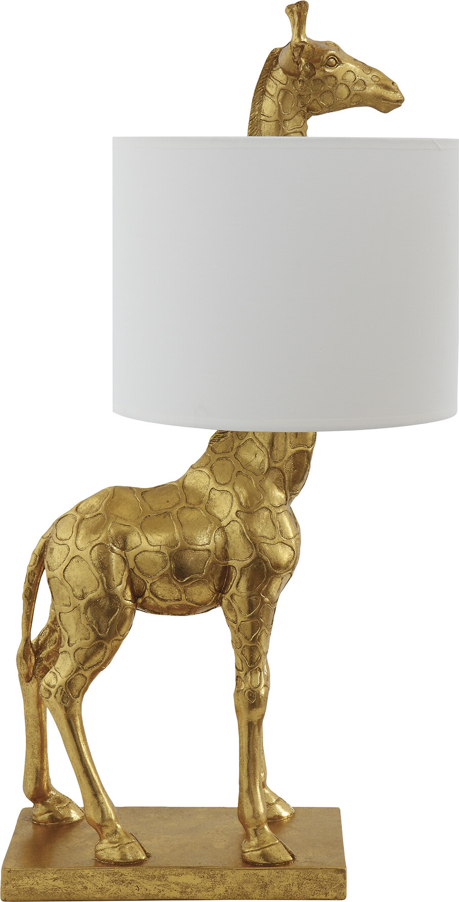 Creative Collection - Silas Bordlampe Med Skærm - Guld - Polyresin