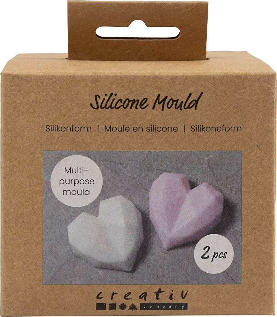 Silikoneform - Facethjerte - H 2 Cm - L 6 Cm - B 5,8 Cm - 2stk. billede