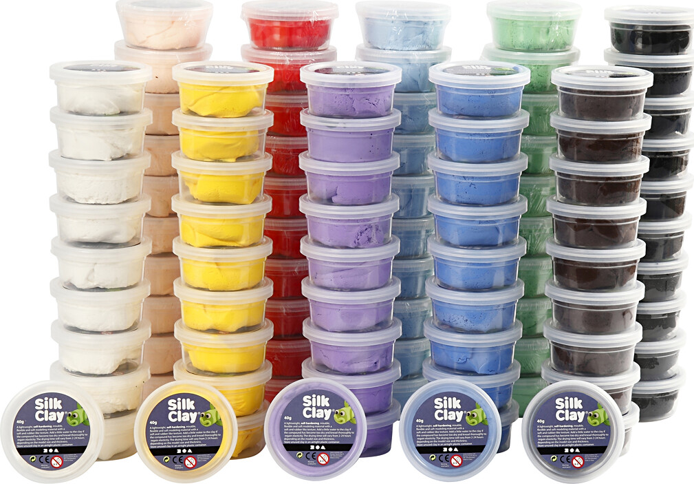 Silk Clay - Assorterede Farver - 10x10 Dåser