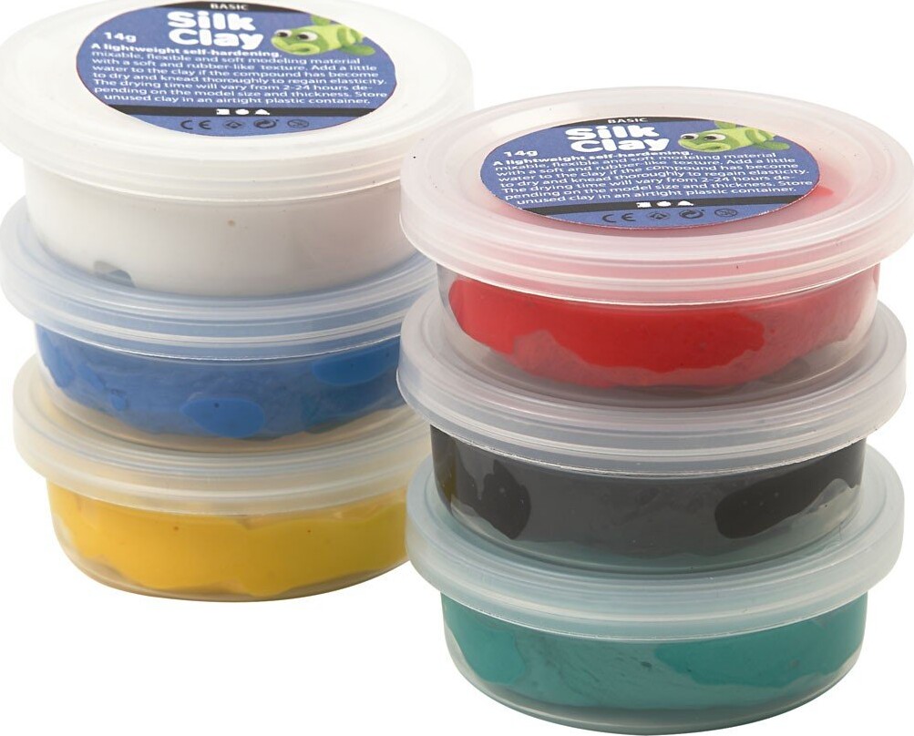 Billede af Silk Clay - Modellervoks Sæt - 6 Farver - 6x14 G