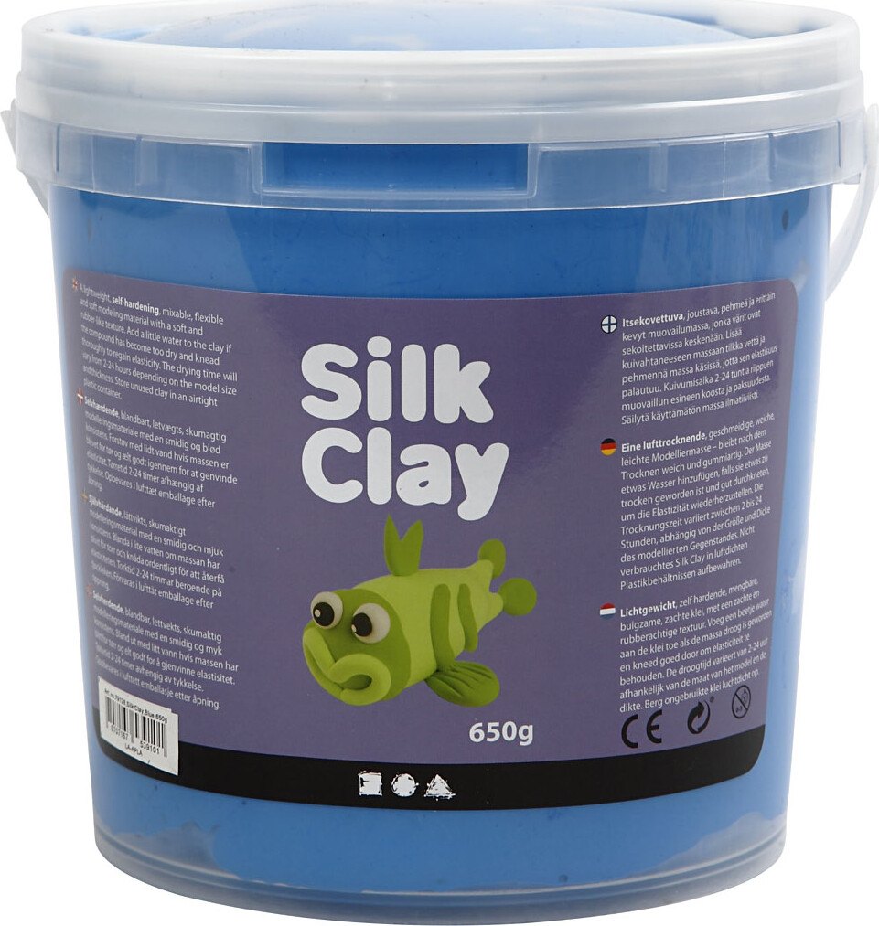 Silk Clay - Blå - Modellervoks I Spand - 650 G