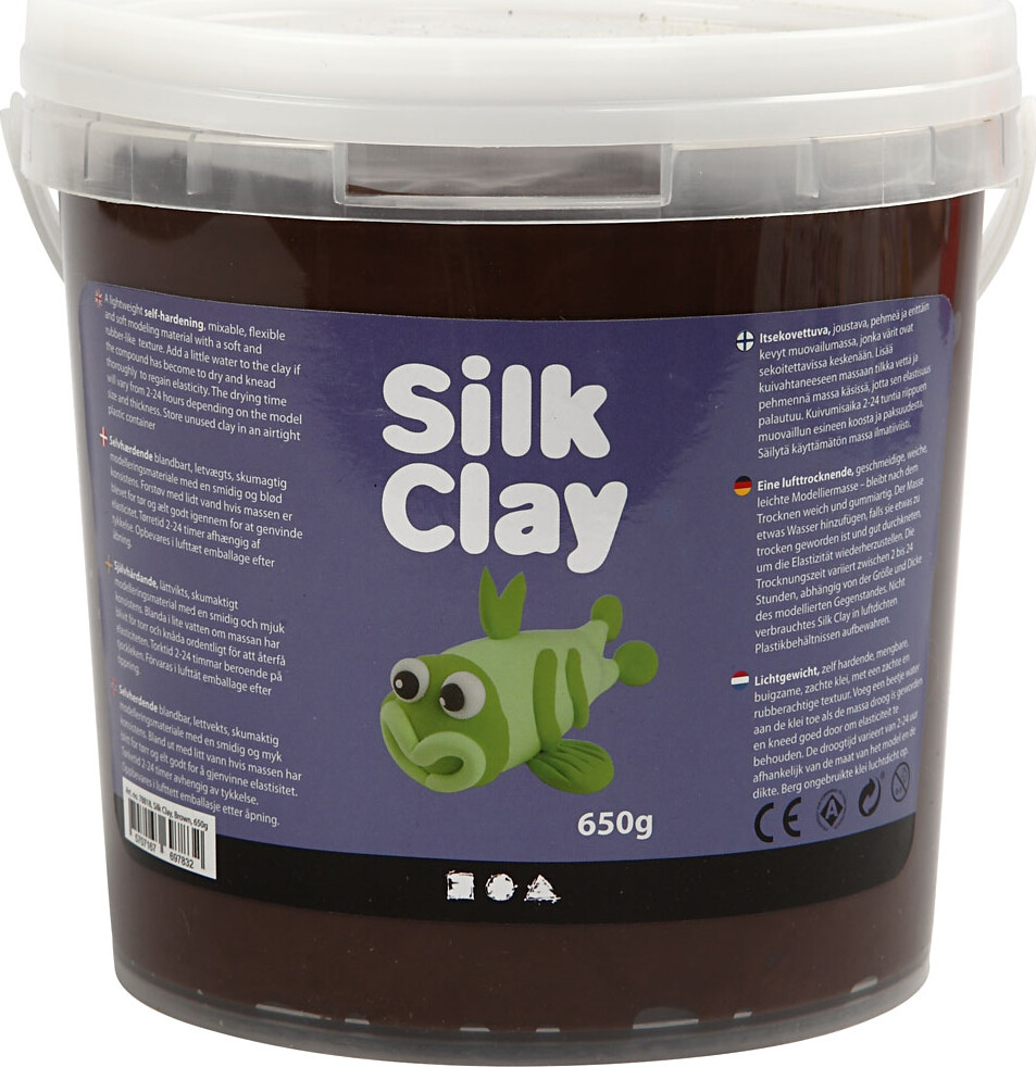 Billede af Silk Clay - Brun - Modellervoks I Spand - 650 G