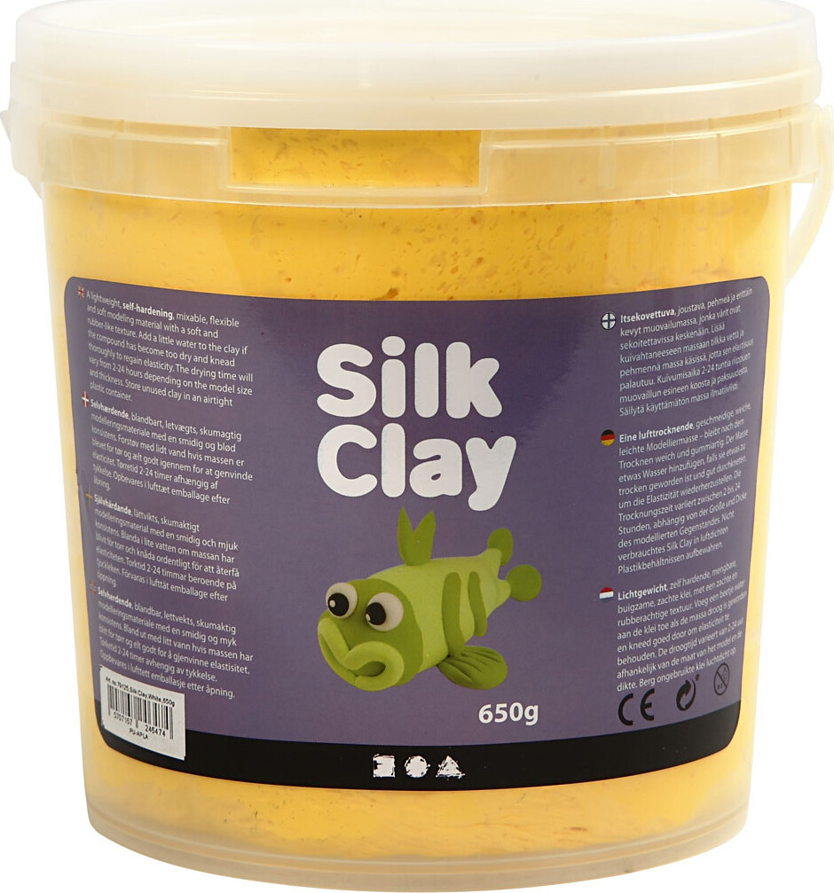 Silk Clay - Gul - Modellervoks I Spand - 650 G