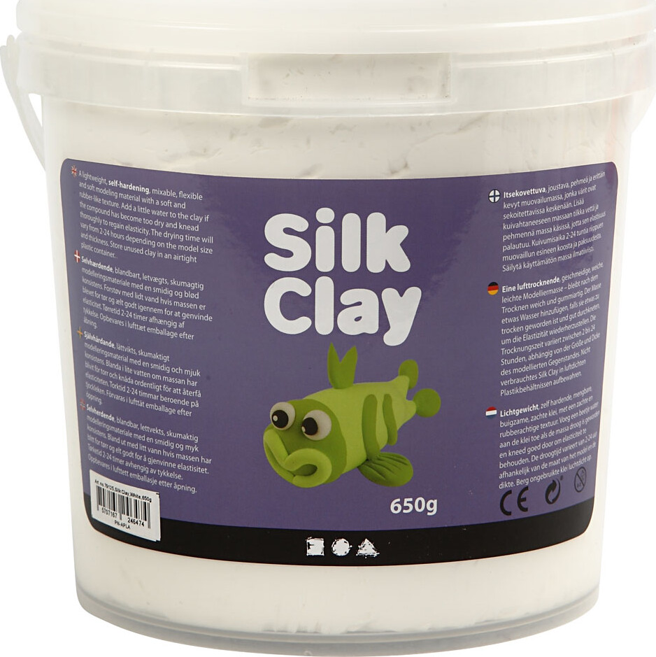 Silk Clay - Hvid - Modellervoks I Spand - 650 G