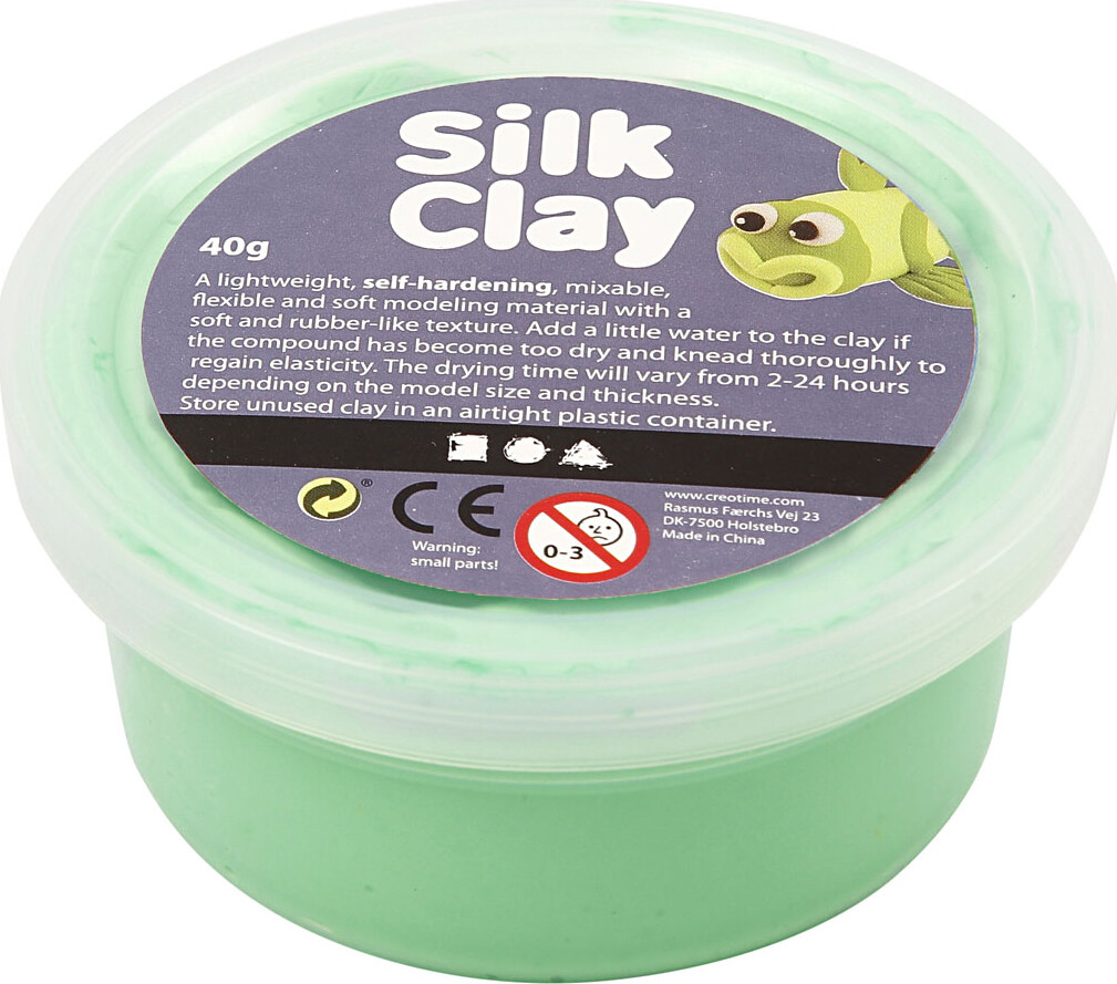 Se Silk Clay - Lys Grøn - Modellervoks - 40 G hos Gucca.dk