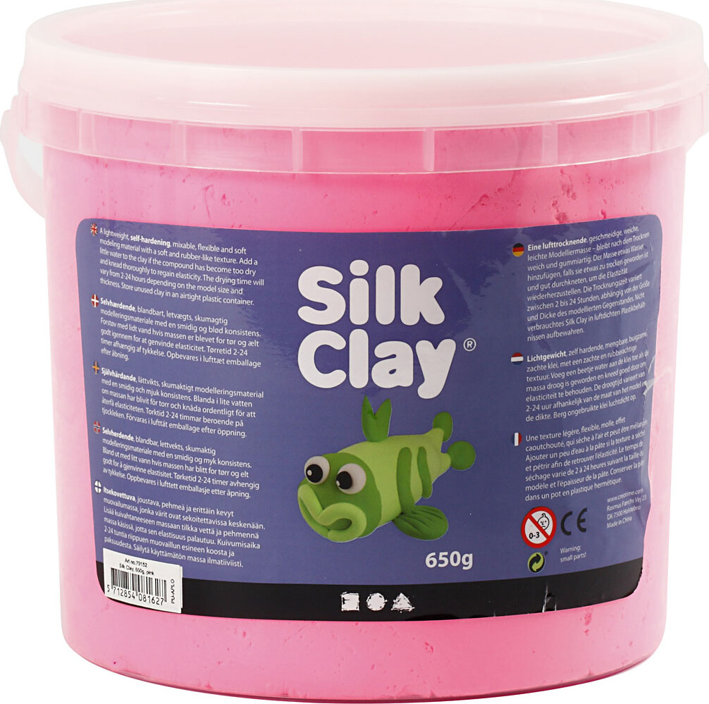 Silk Clay - Pink - Modellervoks I Spand - 650 G