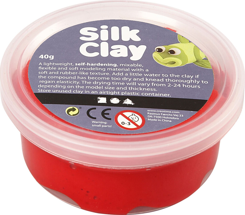 Se Silk Clay - Rød - Modellervoks - 40 G hos Gucca.dk