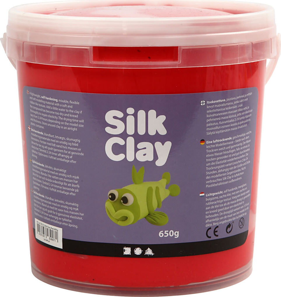 Silk Clay - Rød - Modellervoks I Spand - 650 G