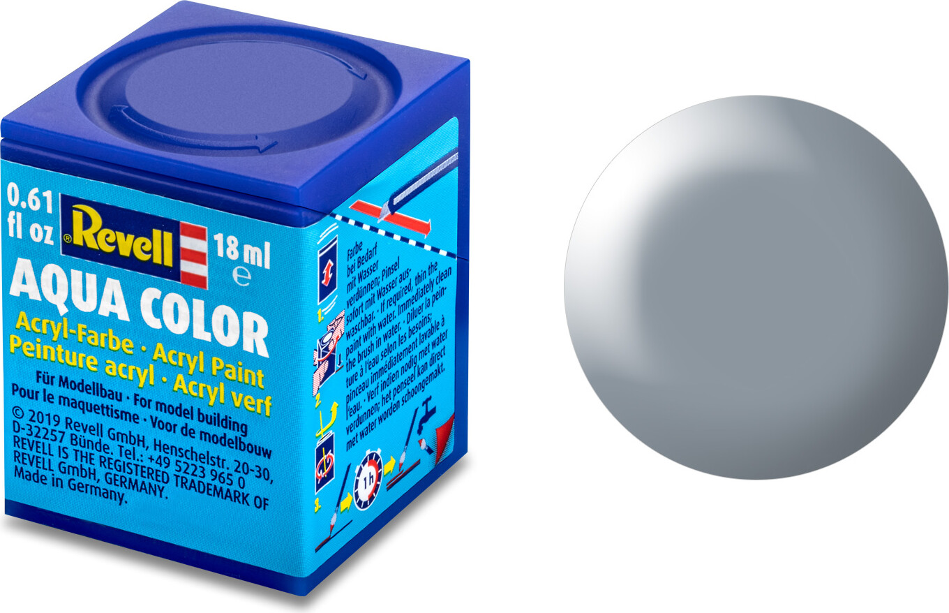 Revell - Maling - Aqua Color Silk Grey Acrylic - Ral 7001 - 18 Ml - 36374