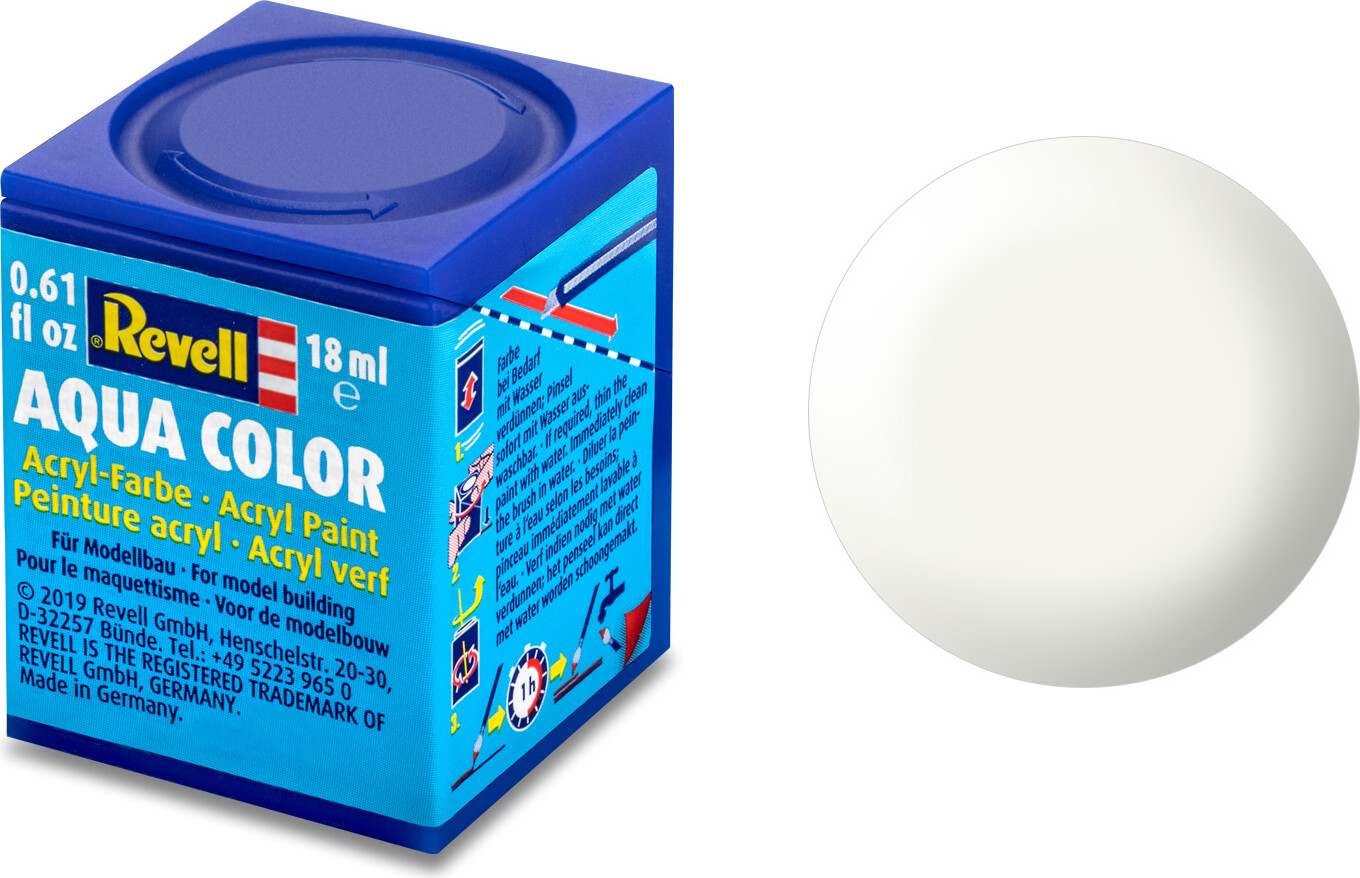 Se Revell - Maling - Aqua Color Silk White Acrylic - Ral 9010 - 18 Ml - 36301 - Revell hos Gucca.dk
