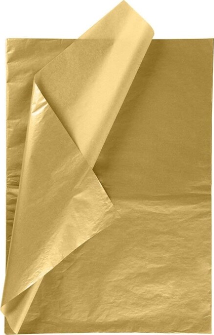 Silkepapir 5 Ark 50 X 70 Cm - 18 G - Guld - Haza