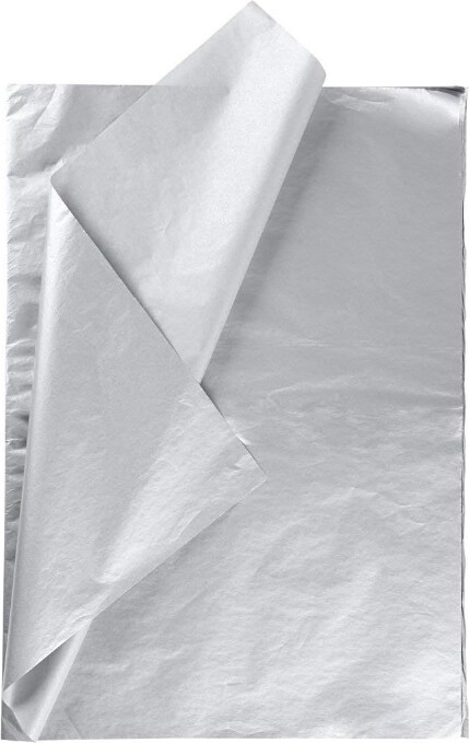 Silkepapir 5 Ark 50 X 70 Cm - 18 G - Sølv - Haza