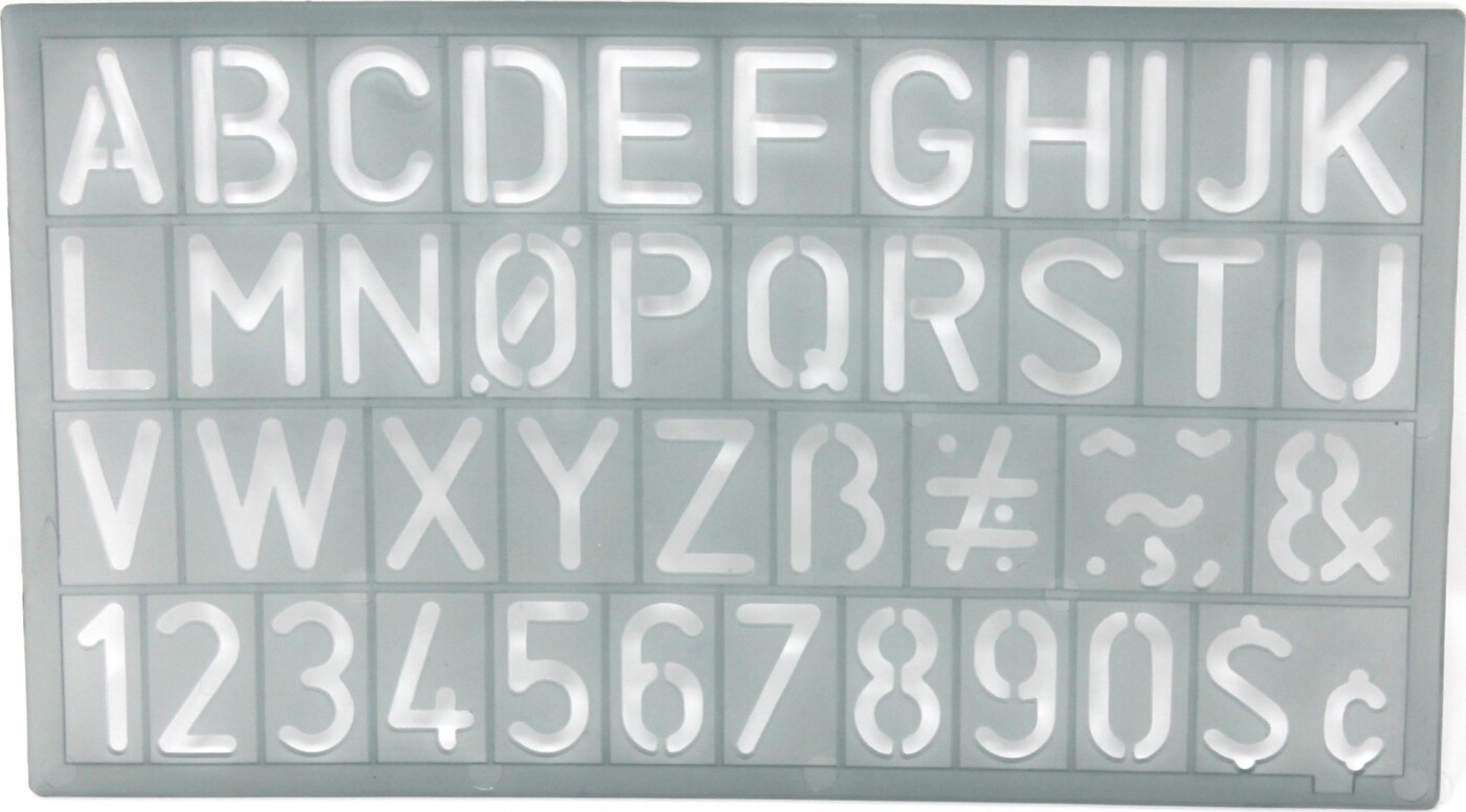 Skabelon 20 Mm - Bogstaver Og Tal - Rheita