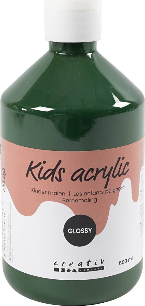 A-color - Skole Akrylmaling - Blank - Mørk Grøn - 500 Ml billede